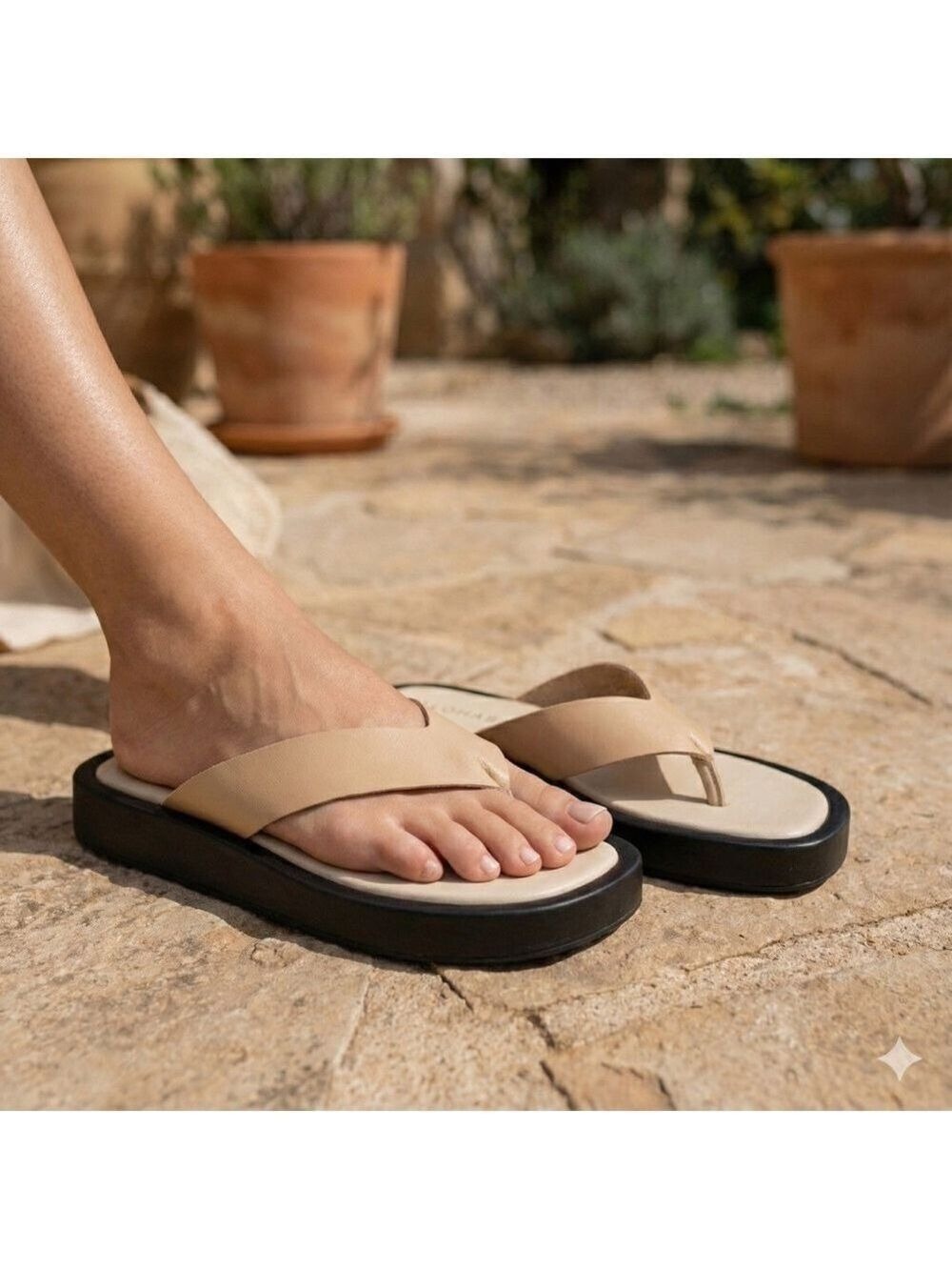 ALOHAS  Genuine Leather Platform Flip-flops NWOT MADE IN SPAIN US Sz 10 - 10.5